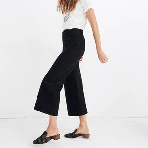 NWT Madewell Emmett Wide-Leg Crop Pants Black (23)